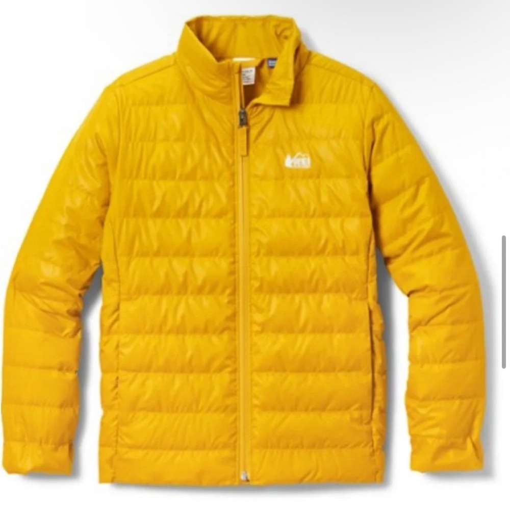 REI Kids Large (Size 14-16) 650 Down Puffer Jacket Yellow NWT in Golden …